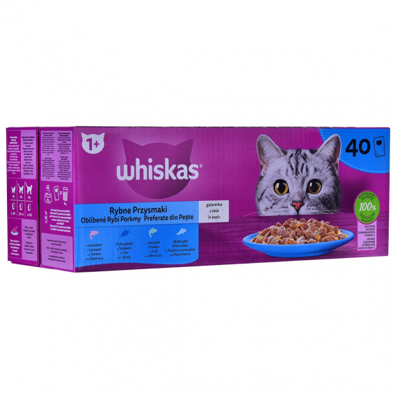 Obrázok pre WHISKAS Fish Favourites in jelly - mokré krmivo pro kočky - 40x85 g