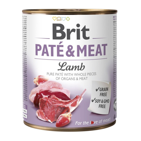 Obrázok pre BRIT Paté & Meat s jehněčím masem - mokré krmivo pro psy - 800 g