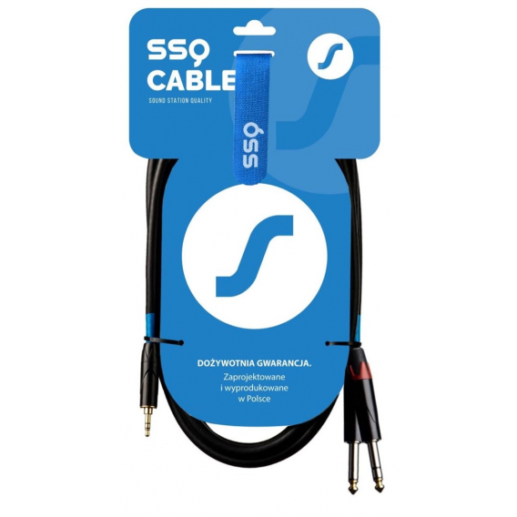 Obrázok pre SSQ MIJM3 SS-1815 Kabel Jack Stereo 3,5 mm - 2x Jack Mono 6,3 mm 3 m Černá