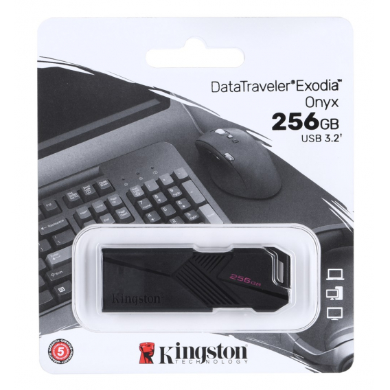 Obrázok pre Kingston Technology DataTraveler Exodia Onyx USB paměť 256 GB USB Typ-A 3.2 Gen 1 (3.1 Gen 1) Černá