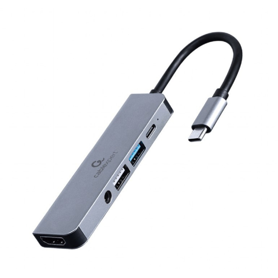 Obrázok pre Gembird A-CM-COMBO5-02 dokovací stanice/replikátor portů Kabel USB 3.2 Gen 1 (3.1 Gen 1) Type-C Stříbrná