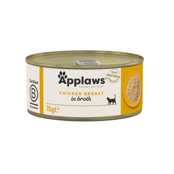 Obrázok pre APPLAWS Chicken breast in broth - mokré krmivo pro kočky - 70g