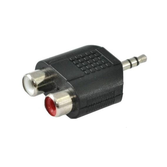 Obrázok pre SSQ HA6 - adaptér, 2 x RCA samice - 3,5 mm stereo jack konektor