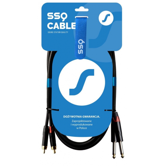 Obrázok pre SSQ RCAJM5 - Kabel 2x RCA - 2x Jack Mono 6,3 mm 3 m Černá