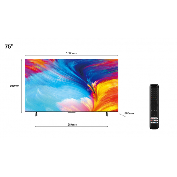 Obrázok pre TCL P63 Series P635 190,5 cm (75") 4K Ultra HD Smart TV Wi-Fi Černá