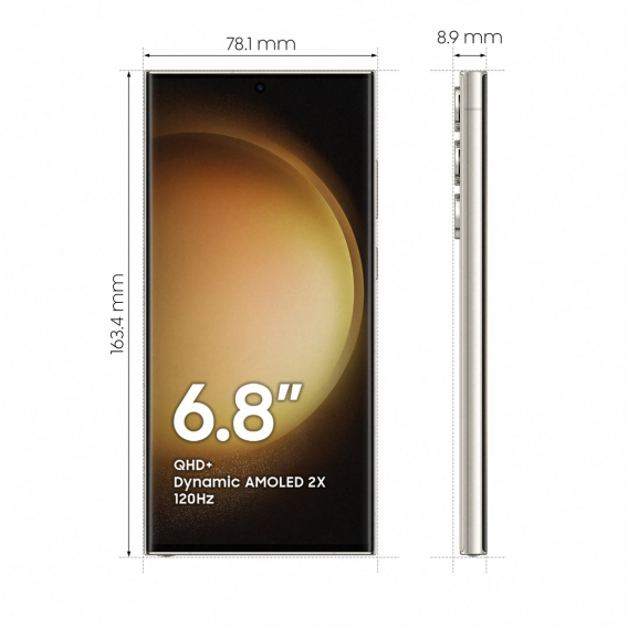 Obrázok pre Samsung Galaxy S23 Ultra SM-S918B 17,3 cm (6.8") Dual SIM Android 13 5G USB typu C 12 GB 512 GB 5000 mAh Krém