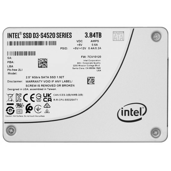 Obrázok pre SSD Solidigm (Intel) S4520 3.84TB SATA 2.5" SSDSC2KB038TZ01 (DWPD up to 3)