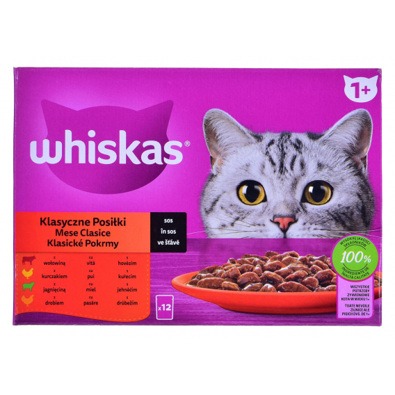 Obrázok pre WHISKAS Classic Meals in Sauce - mokré krmivo pro kočky - 12x85g