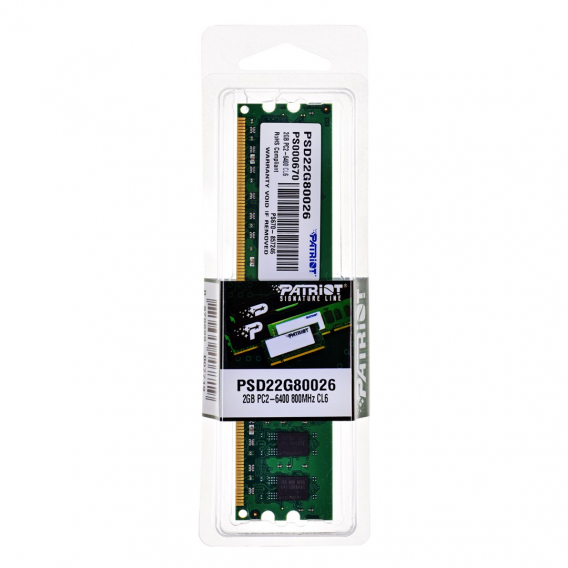 Obrázok pre Patriot Memory 2GB PC2-6400 paměťový modul DDR2 800 MHz