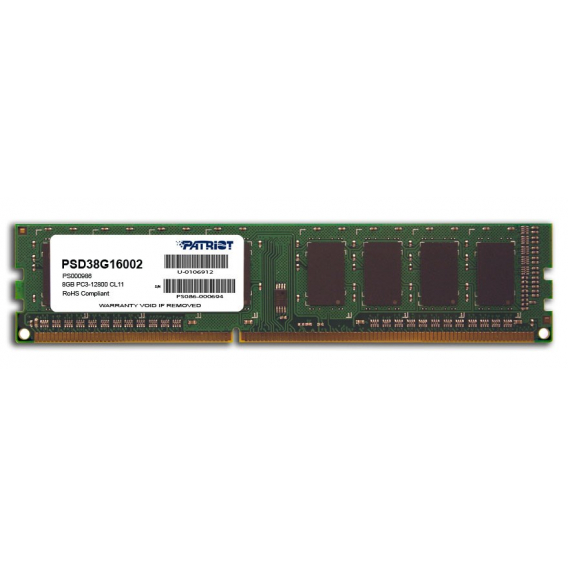 Obrázok pre Patriot Memory DDR3 8GB PC3-12800 (1600MHz) DIMM paměťový modul 1 x 8 GB