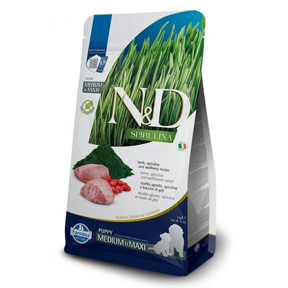 Obrázok pre FARMINA N&D Spirulina Lamb Puppy MED/MAXI - suché krmivo pro psy - 2 kg