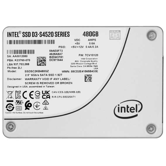 Obrázok pre SSD Solidigm (Intel) S4520 480GB SATA 2.5" SSDSCKKB480GZ01 (DWPD up to 3)