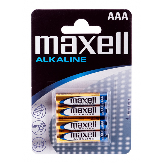 Obrázok pre Maxell Battery Alkaline LR-03 AAA 4-Pack Baterie na jedno použití Alkalický