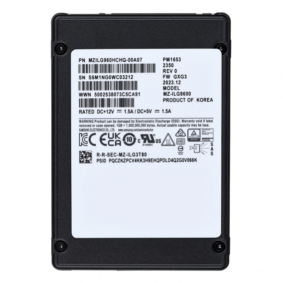 Obrázok pre SSD Samsung PM1653 960GB 2.5" SAS 24Gb/s MZILG960HCHQ-00A07 (DWPD 1)