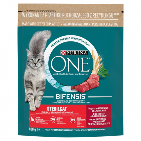 Obrázok pre PURINA One Bifensis Sterilcat Beef - suché krmivo pro kočky - 800 g