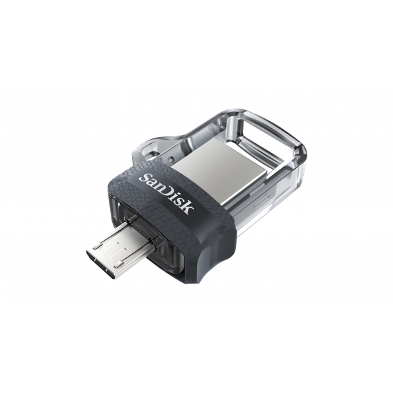 Obrázok pre Sandisk Ultra Dual m3.0 USB paměť 64 GB USB Type-A / Micro-USB 3.2 Gen 1 (3.1 Gen 1) Černá, Stříbrná, Průhledná