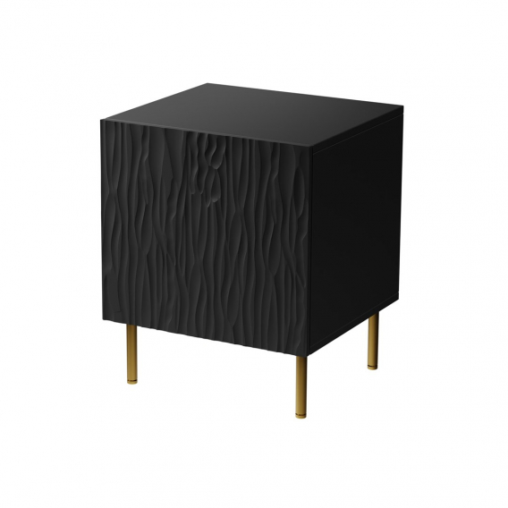 Obrázok pre Noční stolek 2 ks JUNGLE 53,5x40,5x44 černá matná + zlaté nohy