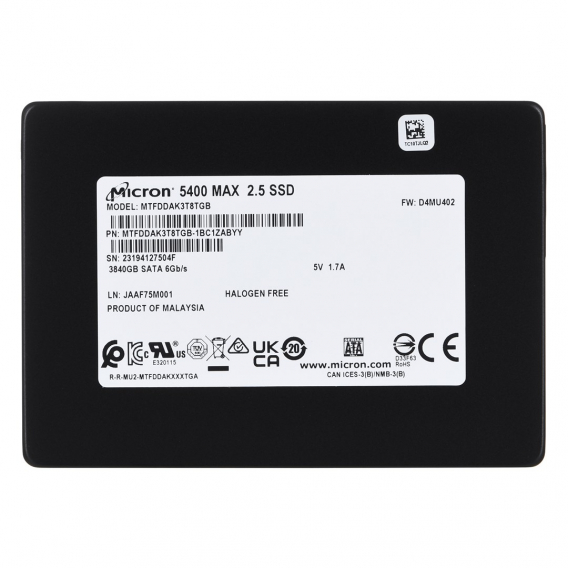Obrázok pre SSD Micron 5400 MAX 3.84TB SATA 2.5" MTFDDAK3T8TGB-1BC1ZABYYR (DWPD 3.4)