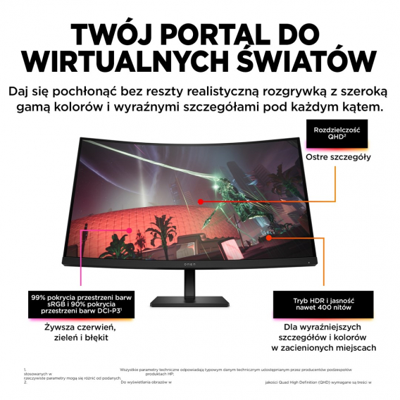 Obrázok pre HP OMEN by HP 32c počítačový monitor 80 cm (31.5") 2560 x 1440 px Quad HD Černá