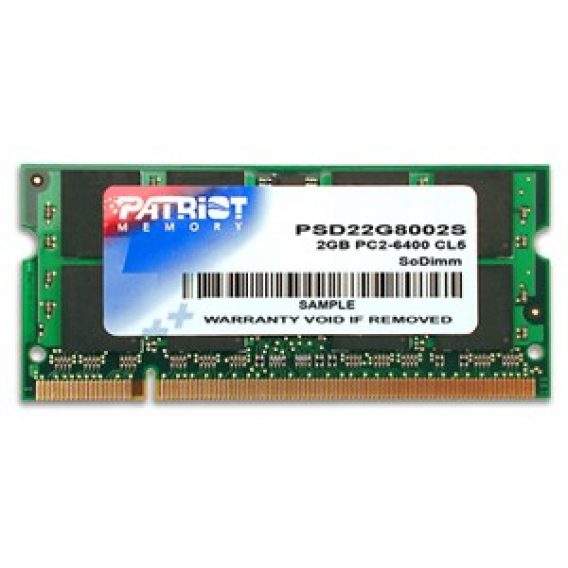 Obrázok pre Patriot Memory DDR2 2GB CL5 PC2-6400 (800MHz) SODIMM paměťový modul