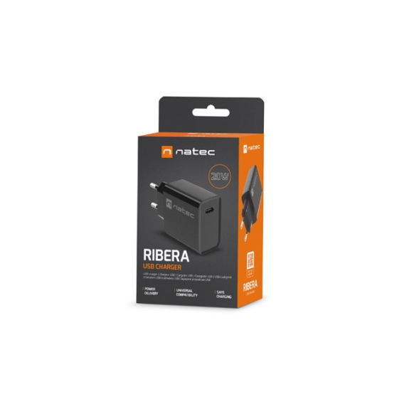 Obrázok pre SÍŤOVÁ NABÍJEČKA NATEC RIBERA USB-C 20W PD