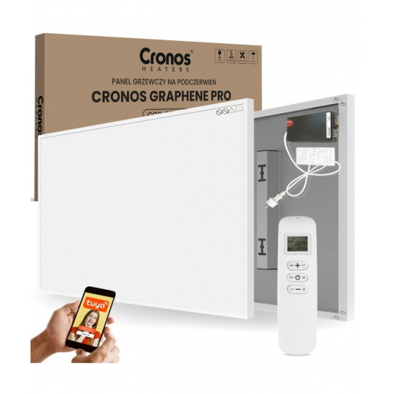 Obrázok pre CRONOS GRAFEN PRO CGP-1100TWP 1100W INFRAZÁŘIČ S DÁLKOVÝM OVLÁDÁNÍM