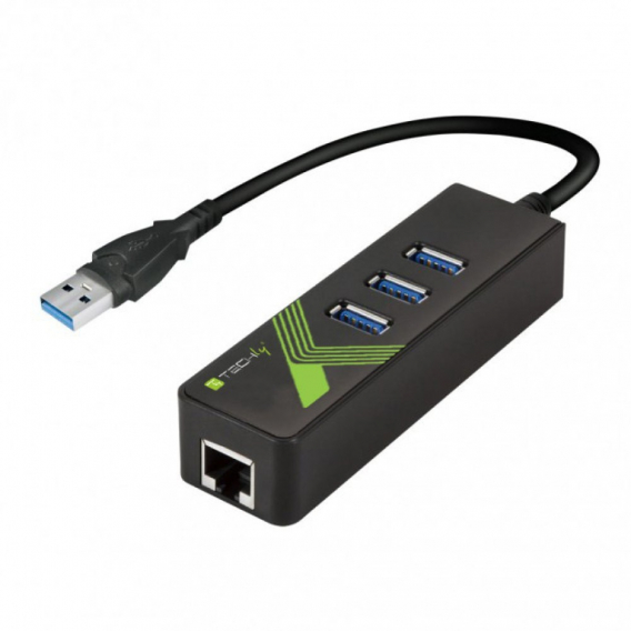 Obrázok pre Techly IDATA USB-ETGIGA-3U2 dokovací stanice/replikátor portů USB 3.2 Gen 1 (3.1 Gen 1) Type-A Černá