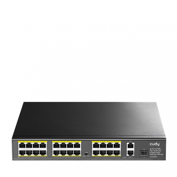 Obrázok pre Cudy FS1026PS1 síťový přepínač Nespravované Gigabit Ethernet (10/100/1000) Podpora napájení po Ethernetu (PoE) Černá