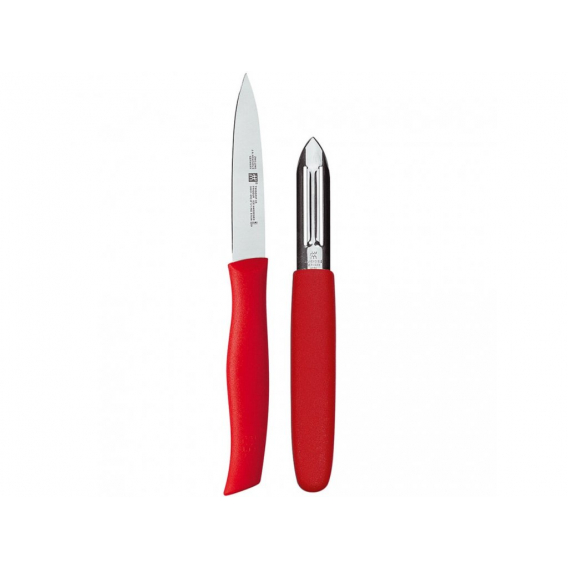 Obrázok pre Nôž na krájanie / lúpanie a oberačka na zeleninu TWIN GRIP , červený, Zwilling