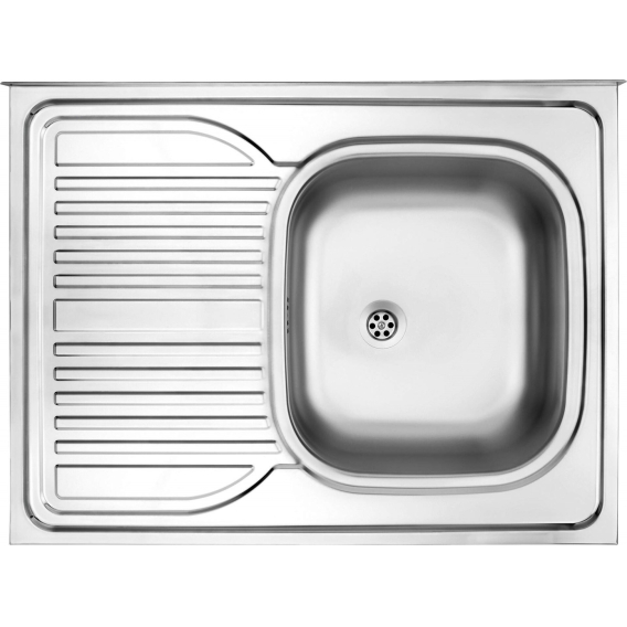 Obrázok pre 1-bowl steel sink with drainer on the left side - overlay