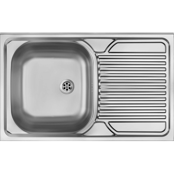 Obrázok pre 1-bowl steel sink with drainer on the right side - overlay