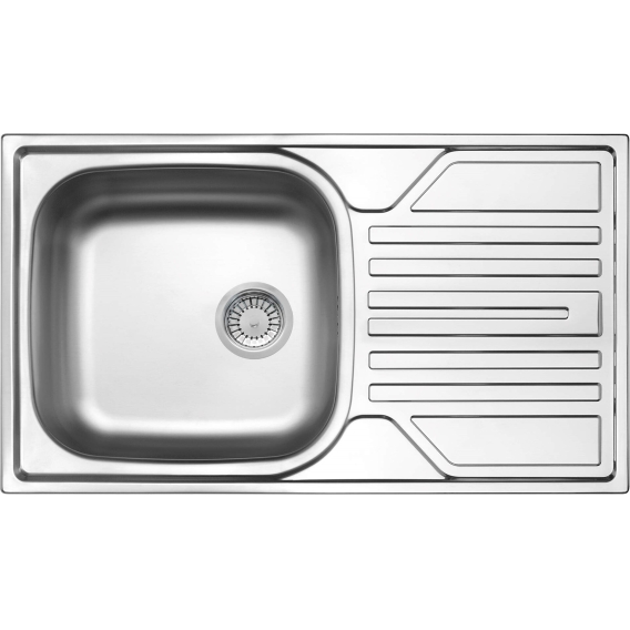 Obrázok pre 1-bowl steel sink with drainer on the right side - overlay