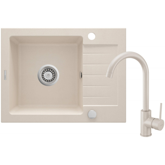 Granite sink with 1-bowl faucet with drainer Obrázok pre Granite sink with 1-bowl faucet with drainer