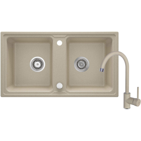 Obrázok pre Granite sink with 2-bowl faucet
