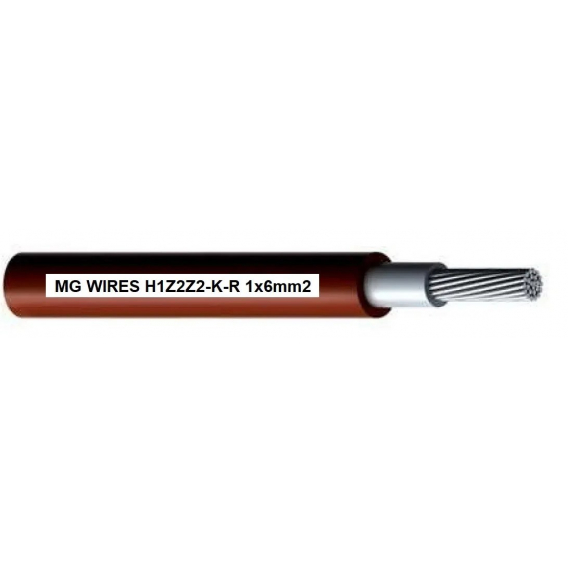 Obrázok pre Photovoltaic cable // MG Wires // 1x6mm2, 0.6/1kV red H1Z2Z2-K-R-6mm2 RD, 50m package