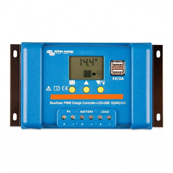 Obrázok pre Regulátor nabíjení VICTRON ENERGY BlueSolar PWM-LCD&USB 12/24V - 30A (SCC010030050)