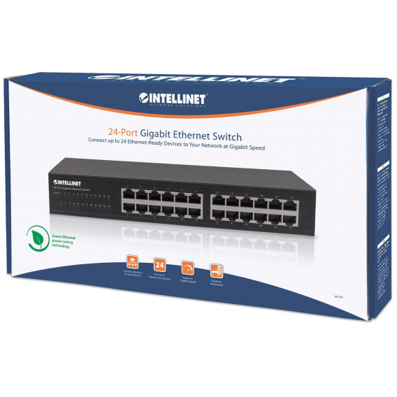 Obrázok pre Intellinet 561273 síťový přepínač Gigabit Ethernet (10/100/1000) Černá