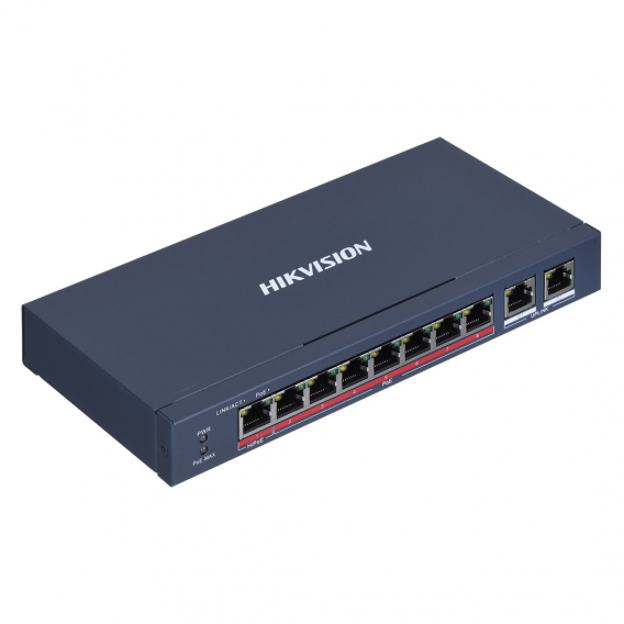 Obrázok pre Hikvision DS-3E0310HP-E síťový přepínač Nespravované Fast Ethernet (10/100) Podpora napájení po Ethernetu (PoE) Modrá