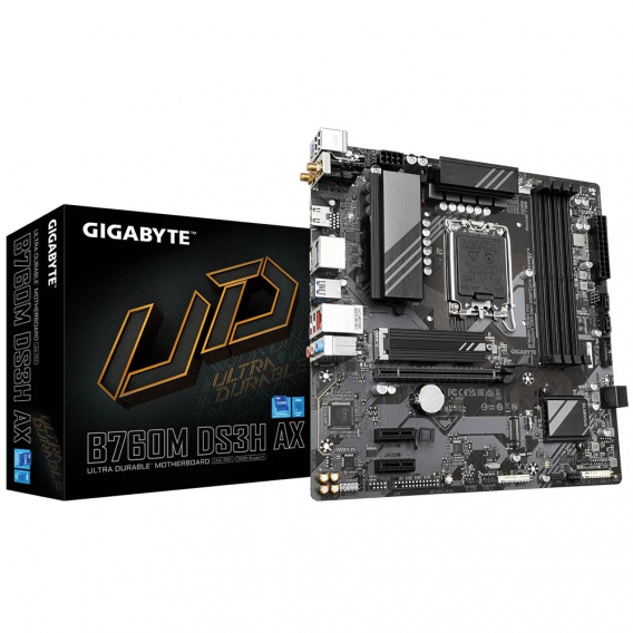 Obrázok pre GIGABYTE B760M DS3H AX základní deska Intel B760 Express LGA 1700 Micro ATX