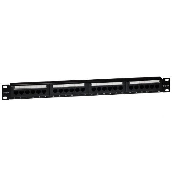 Obrázok pre EMITERNET Panel 19" 24xRJ45 UTP cat.5e (1U) with shelf EMS/PPFA652K248C5E