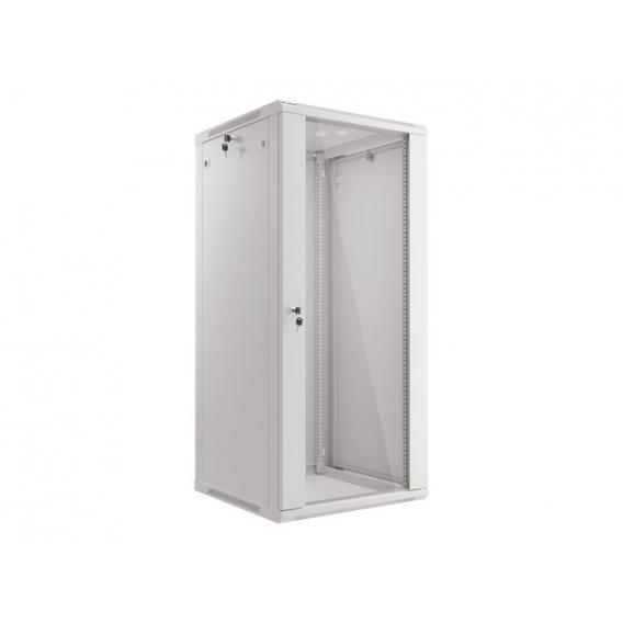 Obrázok pre Lanberg wall-mounted installation rack cabinet 19'' 27U 600x600mm gray (glass door)