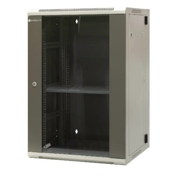 Obrázok pre EMITERNET Split hanging cabinet 19" 18U, sheet metal/glass doors, 600×550×910mm width/depth/height EM/AH6518