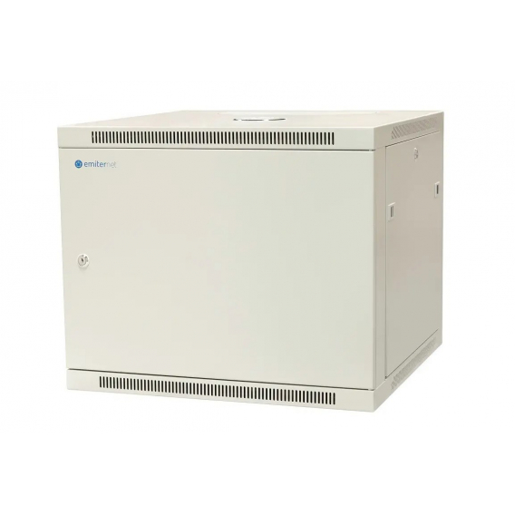 Obrázok pre EMITERNET Single wall-mounted cabinet 19'' 9U, full sheet metal door, 600×600×500mm width/depth/height. EM/AP6609-B