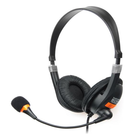 Obrázok pre NATEC Drone Sluchátka s mikrofonem Kabel Přes hlavu Hovory/hudba Černá, Oranžová