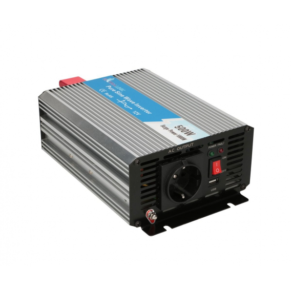 Obrázok pre Extralink Měnič napětí OPIP-500W automobilový 12V, 500W čistý sinus