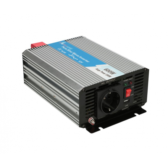 Obrázok pre Extralink Měnič napětí OPIP-600W automobilový 12V, 600W čistý sinus