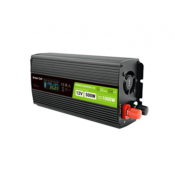 Obrázok pre Green Cell PowerInverter LCD 12V 500W/10000W car inverter with display - pure sine wave