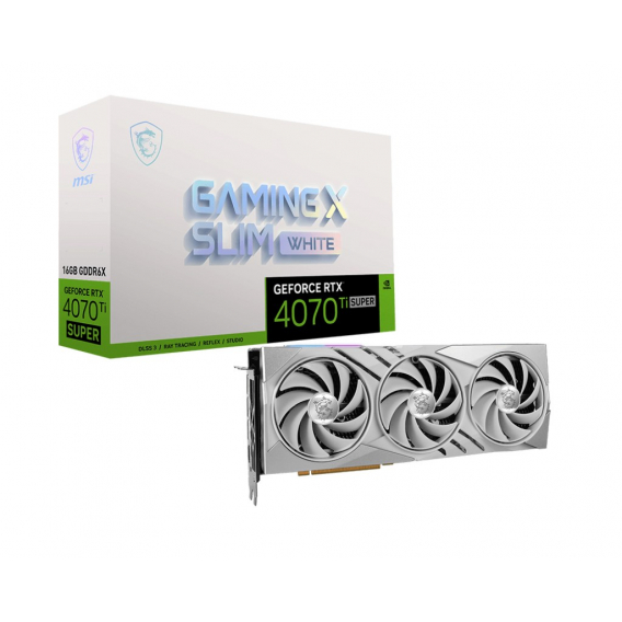 Obrázok pre MSI GeForce RTX 4070 Ti SUPER 16G GAMING X SLIM WHITE NVIDIA 16 GB GDDR6X