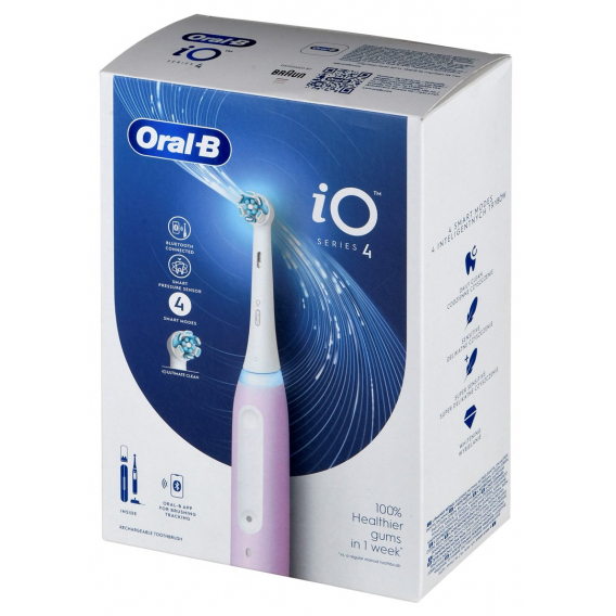 Obrázok pre Oral-B Electric Toothbrush iO4 For adults Rechargeable Lavender Number of brush heads included 1 Number of teeth brushing modes 4