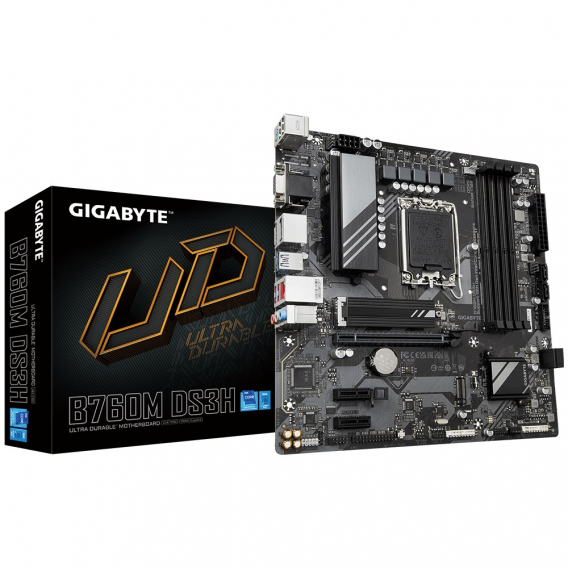 Obrázok pre GIGABYTE B760M DS3H základní deska Intel B760 Express LGA 1700 Micro ATX